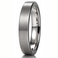 Титановое плоское обручальное кольцо шириной 4 мм bt15