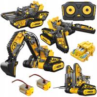 Pojazdy Budowlane Koparka Spychacz Klocki ZDALNIE STEROWANE Konstrukcyjne