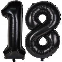 Воздушные шары на день Рождения Osiemnastka 18 Черные 100см