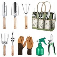 Zestaw narzędzi ogrodowych ogrodniczych łopatka sekator pazurki 9 el.