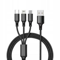 Zestaw kabli USB - USB typ C / microUSB / Lightning ATX