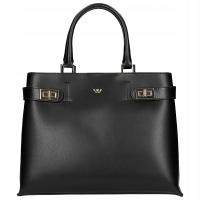 Torebka damska Wojas czarna skórzana typu kuferek