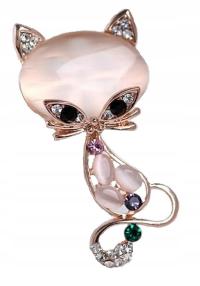 Брошь серебряная кошка с золотой бабочкой от En LUX