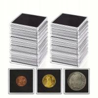 Kapsle na Monety Kwadratowe Etui 20-40mm z Gąbką 10szt
