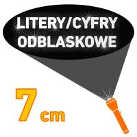 Naklejki napisy LITERY / CYFRY ODBLASKOWE samoprzylepne reklamowe 7 cm