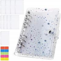 Notatnik A6 z PVC, segregator budżetowy, okładka, luźny planer w kształcie liści, biały