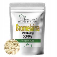 BROMELAINA 500MG 2500 GDU/G – 100 KAPSUŁEK HPMC VEGAN ENZYM Z ANANASA