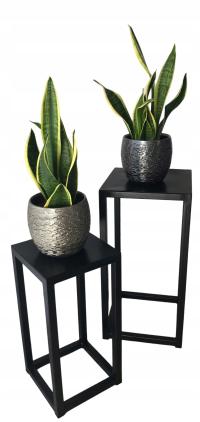 KWIETNIK STOJĄCY METALOWY CZARNY STOJAK NA KWIATY LOFT