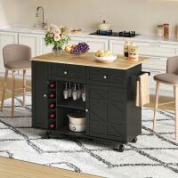 Wyspa kuchenna ze składanym blatem i dużym schowkiem