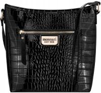 ЖЕНСКАЯ КЛАССИЧЕСКАЯ СУМКА-МЕССЕНДЖЕР MONNARI ЧЕРНЫЙ ЛАК CROCO