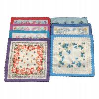 7Pcs Cotton Handkerchief 11.8x11.8inch Colorful Floral Print Womens