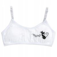 Biustonosz Stanik Top Dziecięcy dla Dziewczynki Bawełniany L/164 Biały