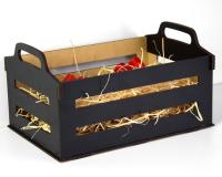 Черная подарочная корзина, деревянный ящик для подарка на свадьбу, день рождения