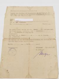 Zawiadomienie o powołaniu do służby wojskowej Bielitz 1944 Wilkowice