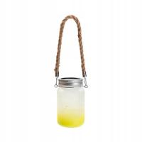 Lampion 450 ml z uchwytem ze sznurka - limonkowy