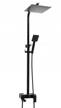 BATERIA PRYSZNICOWA WANNOWA DESZCZOWNICA KRAN Mikka CZARNY MAT