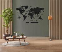 Декоративная деревянная карта 100 см премиум эбеновое дерево