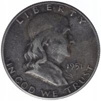 1/2 dolara - Half Dollar - Franklin - 1951 rok