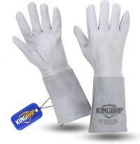 Rękawice spawalnicze KING BHP skórzane długie trudnopalne 2 szt.