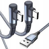 Kabel USB C 3,1 A 90 stopni do szybkiego ładowania 2 sztuki 1 m sweguard