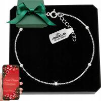 Женский браслет из стерлингового серебра 925 с шариками, элегантный, регулируемый для нее