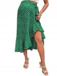 L SPÓDNICA KOPERTOWA W KWIATY ieb