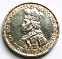 Litwa-10 Litu 1936r Książe Witold-Ag ,piękna