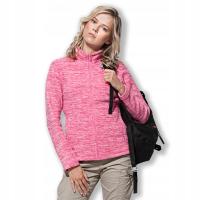 Теплый флис женская куртка флисовая толстовка активный розовый меланж XL