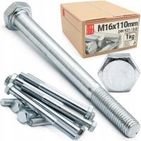 Śruba M16x110 sześciokątna na klucz ocynkowana ocynk DIN 931 kl.8.8 1kg