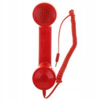3.5mm Mic Retro Telefon komórkowy Słuchawka telefoniczna Czerwona