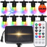 GIRLANDA SOLARNA 10 LED OGRODOWA 10M LAMPKI RGB KOLOROWA NA BALKON ŚWIETLNA