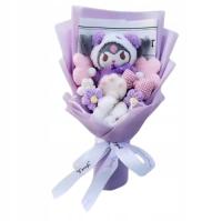 MASKOTKA PLUSZAK BUKIET Z PLUSZAKA KWIATKI KOKARDKI KUROMI PREZENT URODZINY