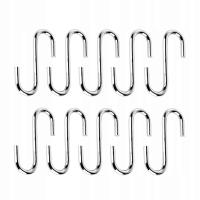 HAKI HAK NA RELING KUCHENNY STALOWE SREBRNE HACZYKI RELINGOWE 10 szt CHROM