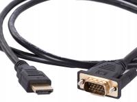 Kabel vga - hdmi 2m gold złote złącza full hd przewód d-sub wysoka w