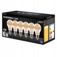 6x Żarówka LED E27 FILAMENT 4W ciepła 2200K EDISON RETRO OZDOBNA ŻARNIK