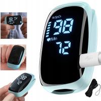 PULSOKSYMETR NAPALCOWY USB ŁADOWALNY PRZENOŚNY W KOLORZE NIEBIESKIM