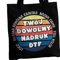 TORBA BAWEŁNIANA Z WŁASNYM NADRUKIEM NAPIS LOGO ZDJĘCIE DOWOLNA GRAFIKA