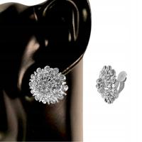 Klipsy z cyrkoniami Metalowe Cyrkonie Kryształki