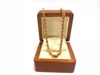 PRZEPIEKNY ZŁOTYCH ŁAŃCUCH - SKRĘCONY SPLOT, PR. 750. DŁ 65CM. CUDOWNY!