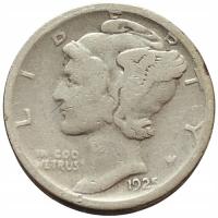 46385. USA - 1 dime - 1925r. - S - Ag