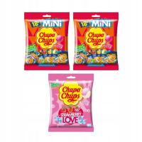 Lizaki Chupa Chups mini owocowe z witaminą C, truskawkowe ze śmietanką 376g