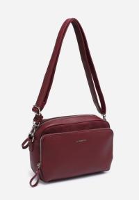 Modna Torebka Damska Czerwona LUIGISANTO Listonoszka Bordowa Pasek