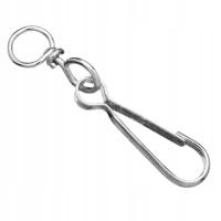 Zaczep, spinacz sprężyna do łańcucha z krętlikiem 60mm