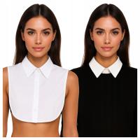 Ложная женская белая рубашка с V-образным вырезом и застежкой элегантная