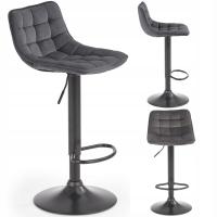 Krzesło barowe hoker szary taboret z oparciem do kuchni jadalni