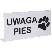 Табличка Внимание собака злая угрожающая | 20X10CM / алюминиевая / нержавеющая доска