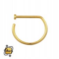 Золотое кольцо для носа D-ring AU 585 1,0/10 мм злотый