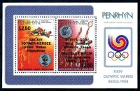 Penrhyn 1988 Znaczki Blok 81 ** sport igrzyska olimpijskie Olimpiada monety