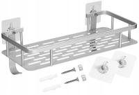 ВАННАЯ КОМНАТА ПОЛКА ДЛЯ ДУША ВИСИТ СЕРЕБРО АЛЮМИНИЙ STICKED КОЛЫШКИ