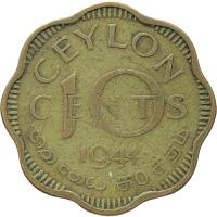 36928. Cejlon, 10 centów, 1944r.